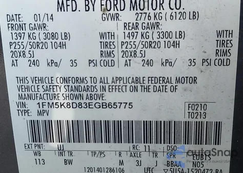 2014 Ford Explorer Xlt from USA, damaged, VIN 1FM5K8D83EGB65775